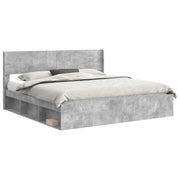 Letto matrimoniale | Letto per adulti | Struttura del letto con stoccaggio e testata Grigio Cemento
