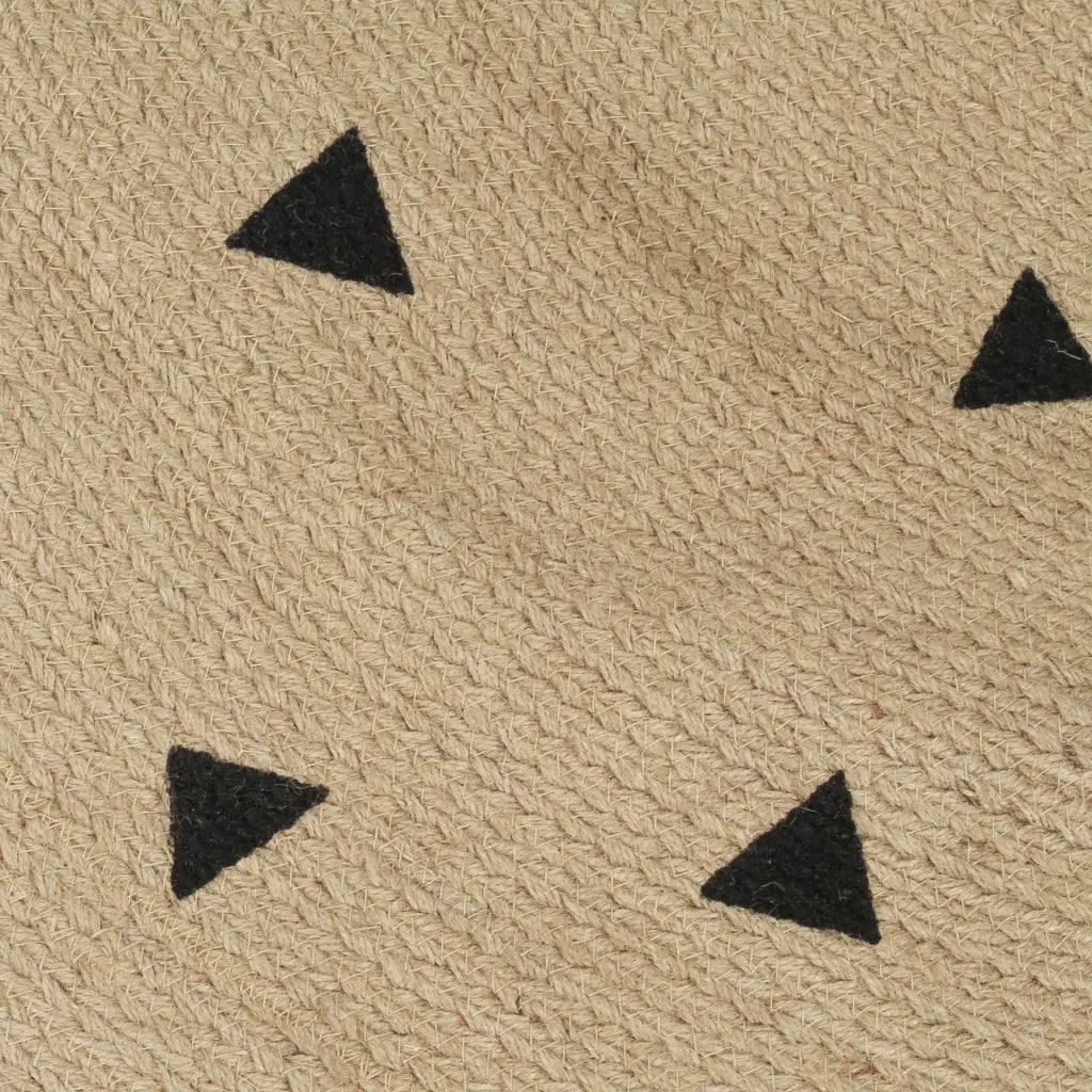 Tappeto Lavorato a Mano in Juta con Stampa a Triangoli 90 cm 133689