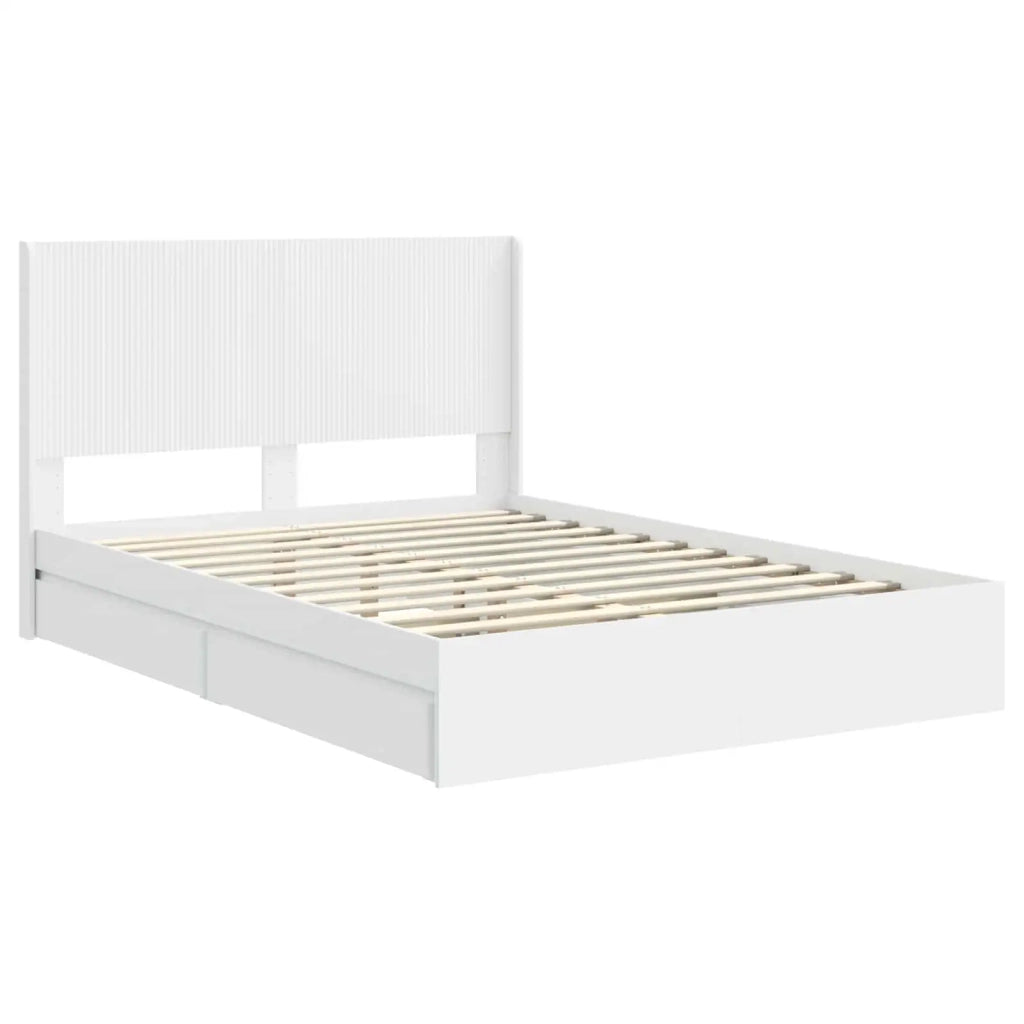 Struttura del letto con stoccaggio e testata Bianco 3414007
