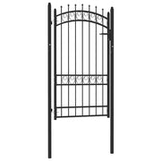 Cancello per Recinzione con Punte in Acciaio 100x175 cm Nero
