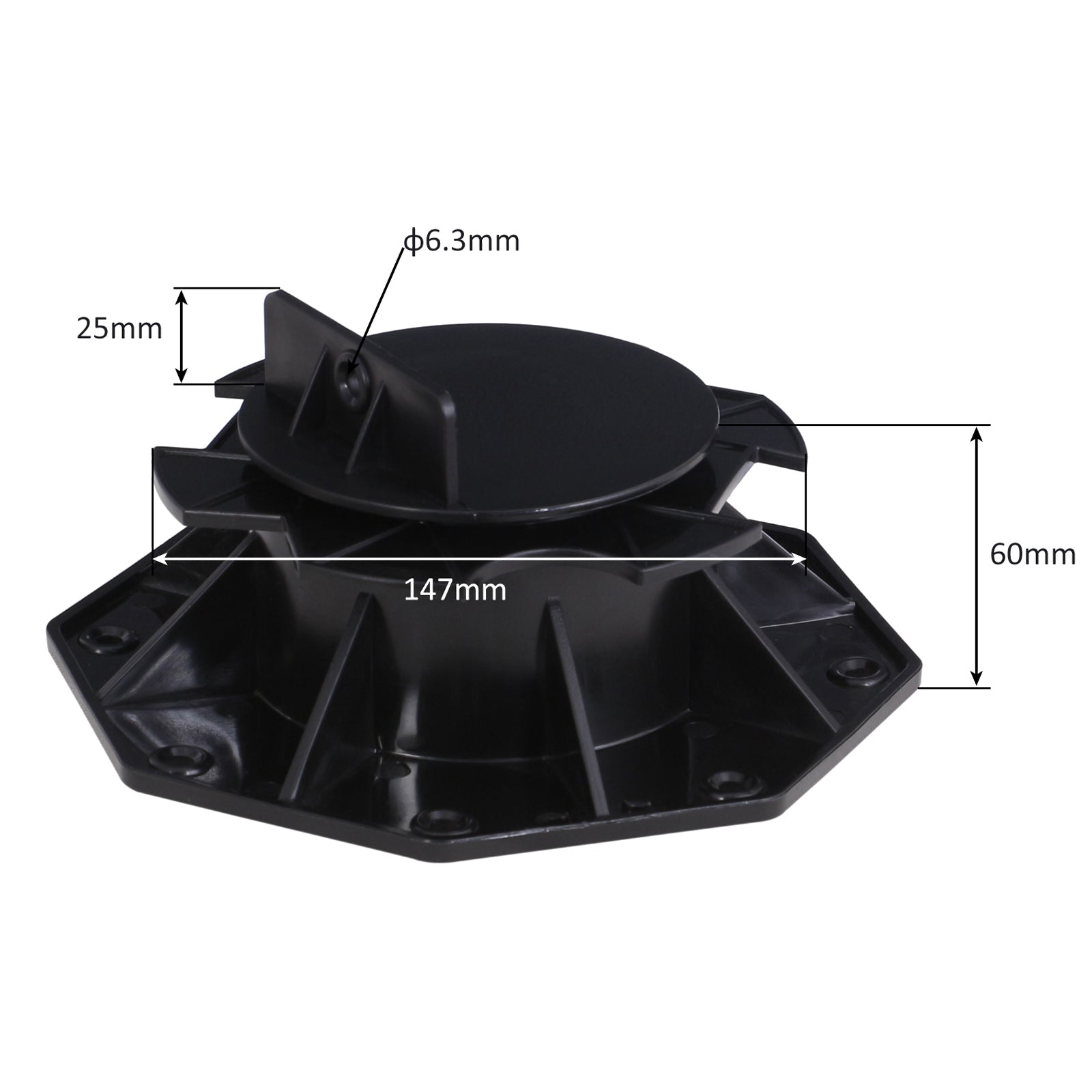 Set 100 supporti per pavimenti galleggianti, altezza regolabile 60-128mm Max 2700 kg, Pavimenti Decking