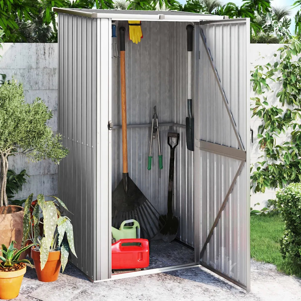 Capanno da Giardino Grigio 118,5x97x209,5 cm in Acciaio Zincato cod mxl 42935