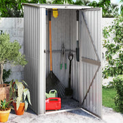 Capanno da Giardino Grigio 118,5x97x209,5 cm in Acciaio Zincato cod mxl 42935