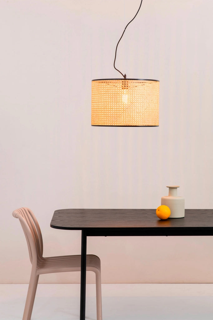 MAMBO 450 Lampada sospensione nera/ratan