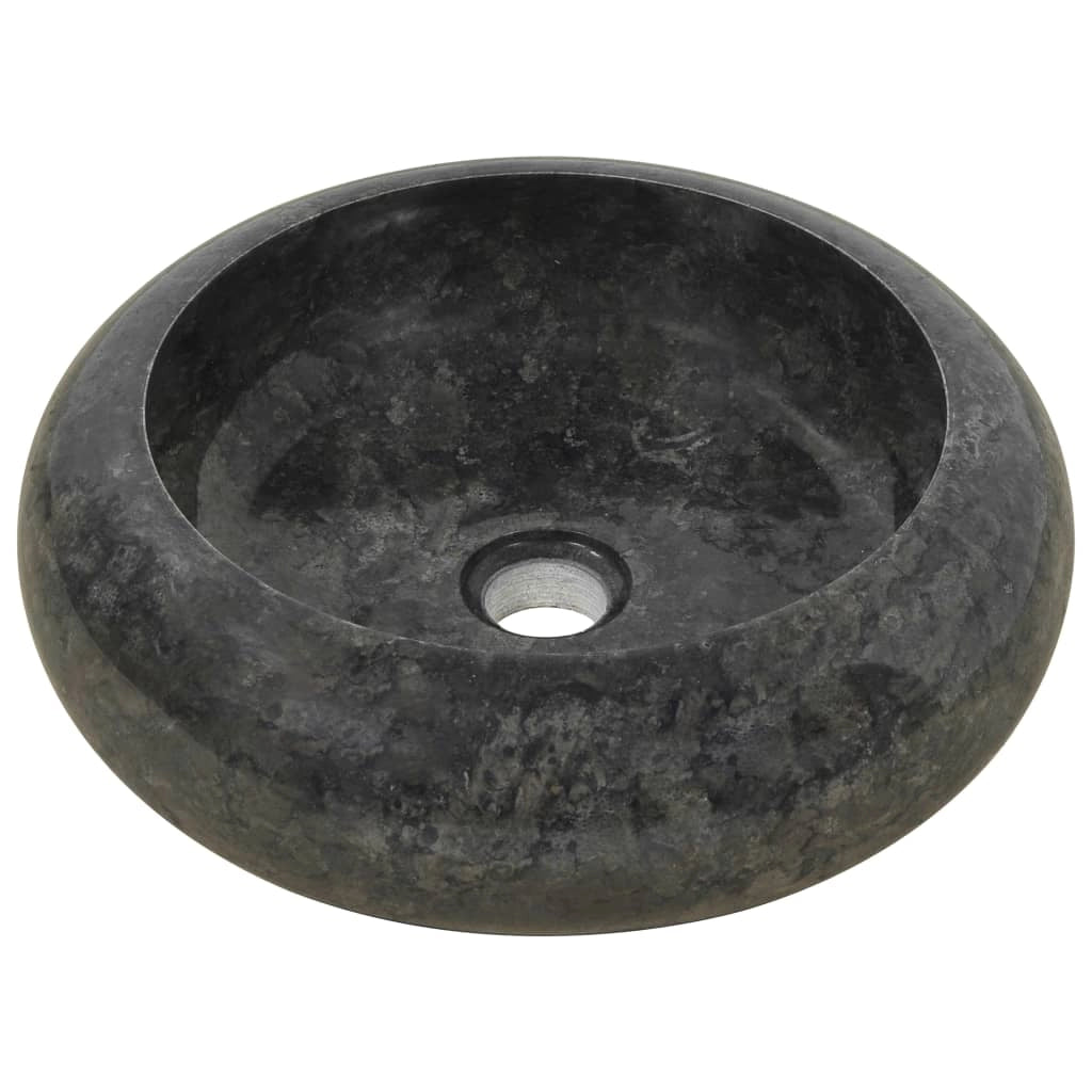 Lavabo da bagno diametro 40 x 12 cm marmo nero 02_0002550