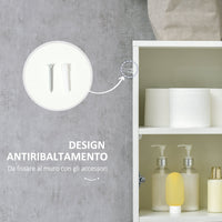 Colonna Bagno 1 Cassetto 2 Armadietti 30x28x170 cm in Legno truciolare e MDF Bianco Lucido