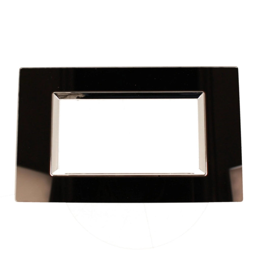 Placca Quadrata In Vetro Temperato MBL 4M Nero Compatibile Bticino Living BLN84402