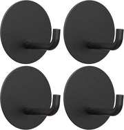 Set di 4 manicotti metallici inaccostabili neri - impermeabili con 2 strisce di adesivo aggiuntive - design a forma rotonda