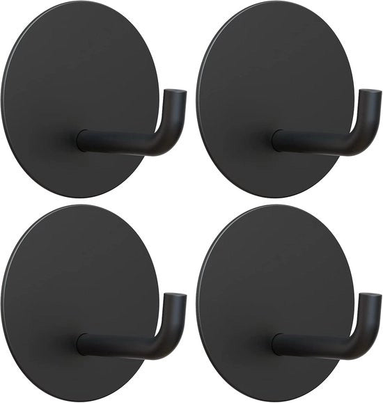 Set di 4 manicotti metallici inaccostabili neri - impermeabili con 2 strisce di adesivo aggiuntive - design a forma rotonda