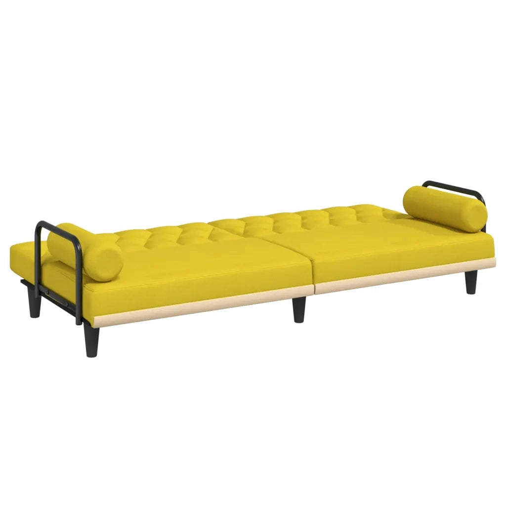 Divano letto | Sof¨¤ letto | Letto singolo con Braccioli Giallo Chiaro in Tessuto