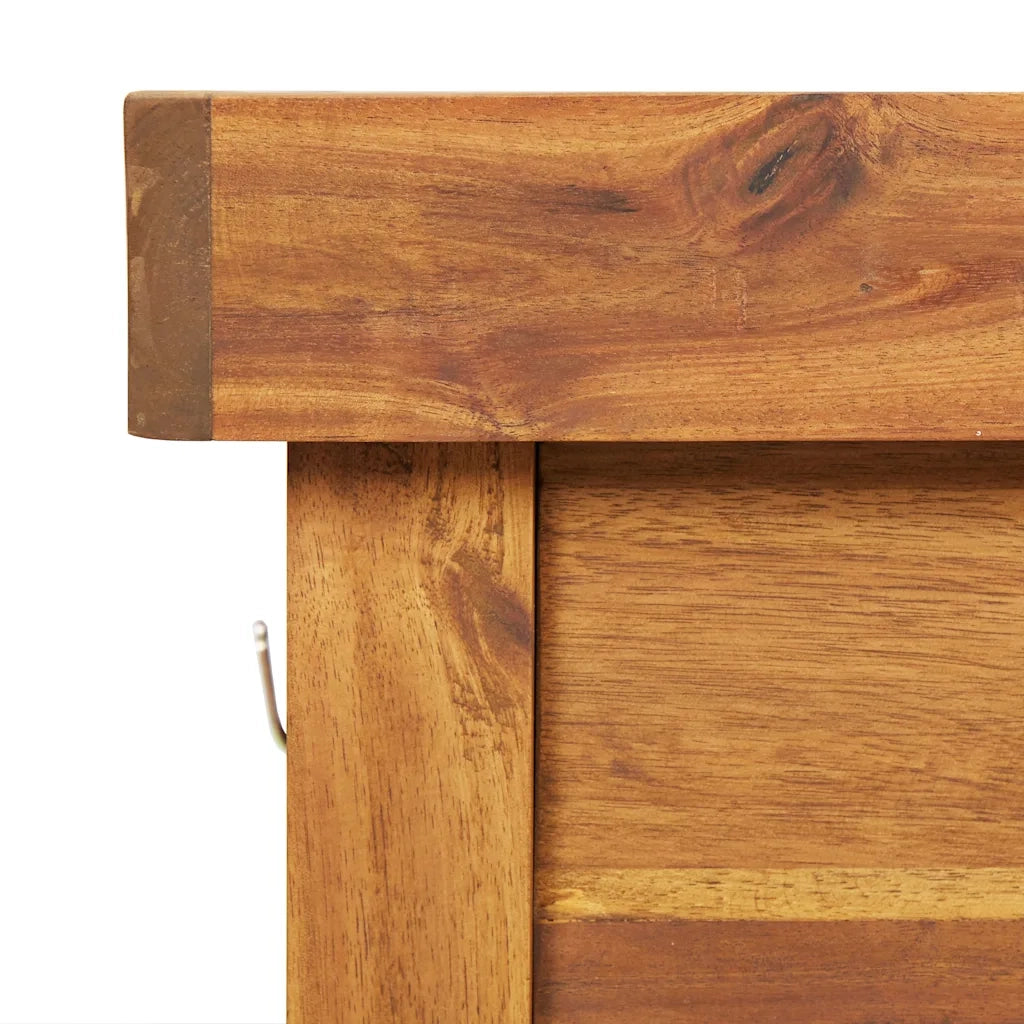 Tavolo da giardino in legno massello di acacia 100 x 50 x 60 cm con piano in zinco finitura marrone naturale 02_0045918