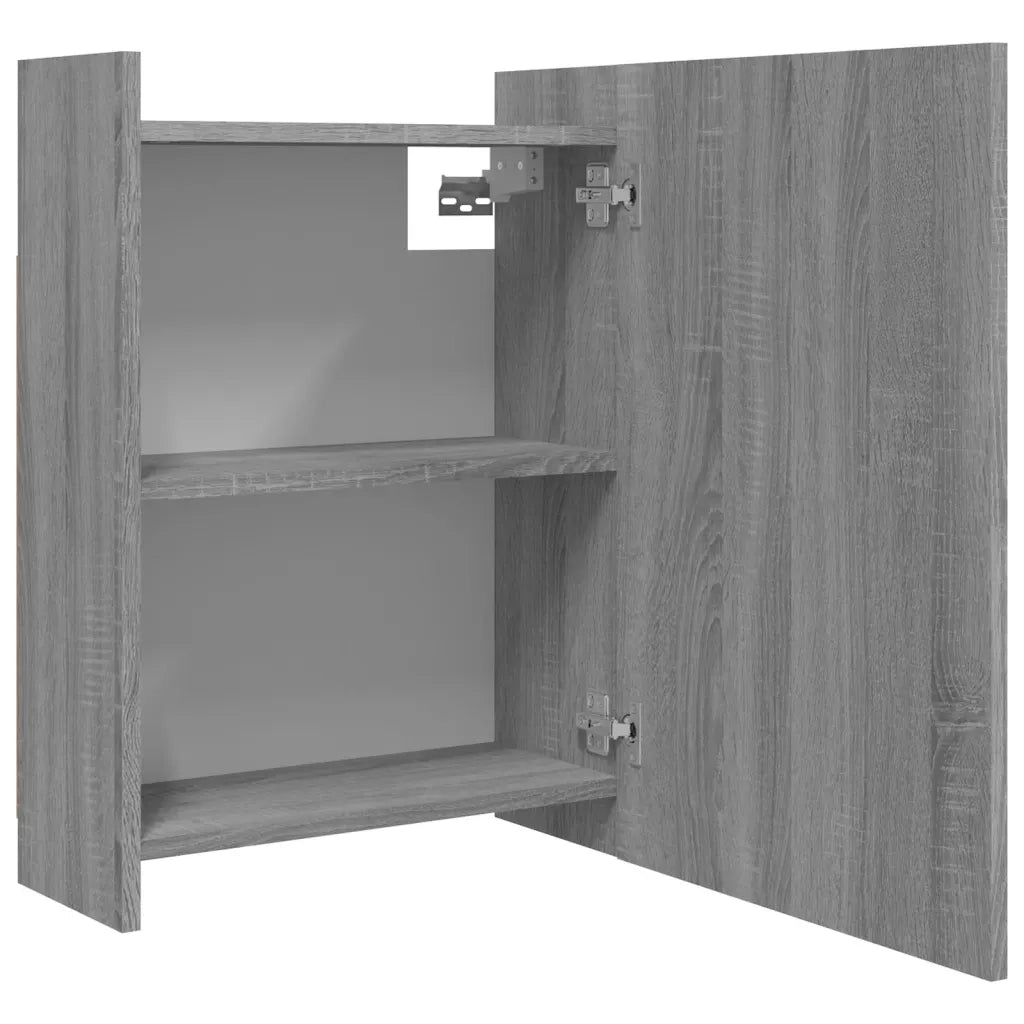 Mobile da Bagno a Specchio Grigio Sonoma 62,5x20,5x64 cm Legno cod mxl 76918