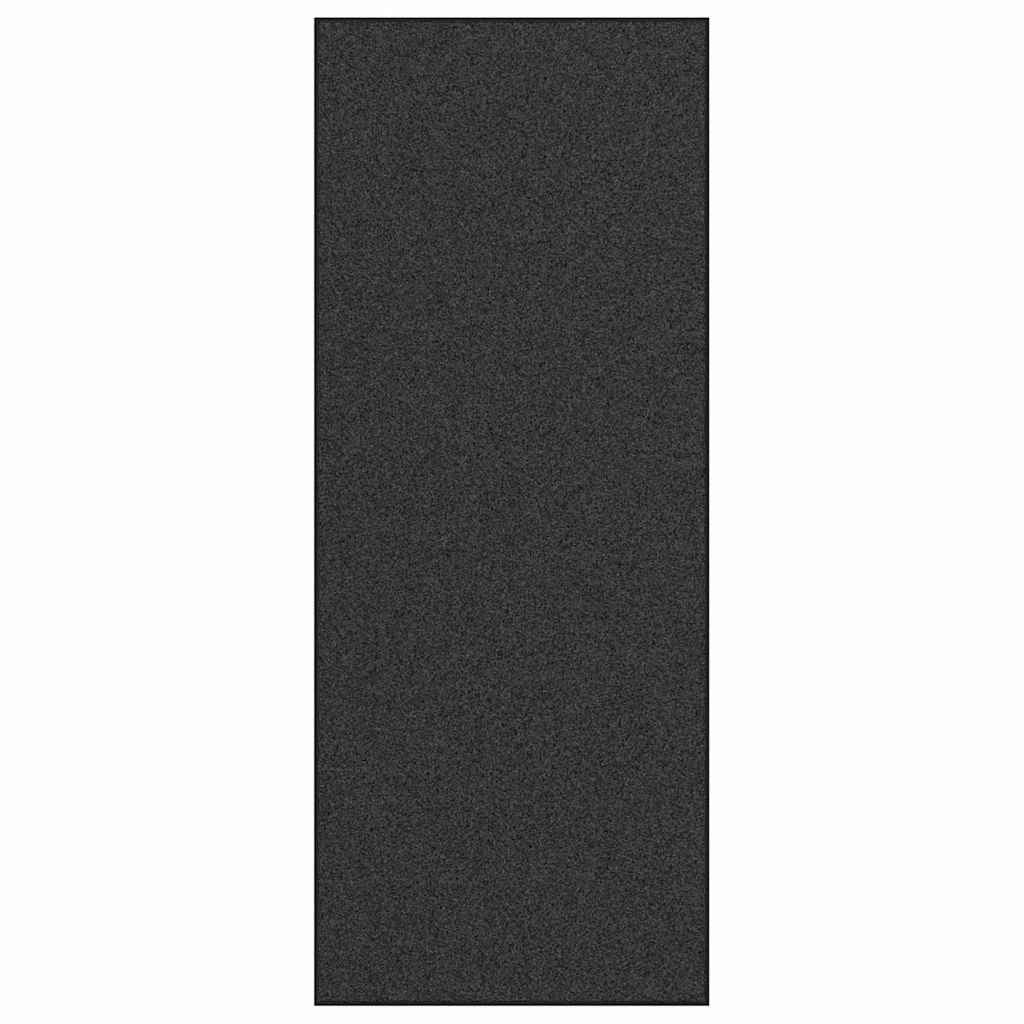 Zerbino d'ingresso rettangolare dal design moderno 120 x 300 cm con pratica base antiscivolo in poliammide nero 02_0057969