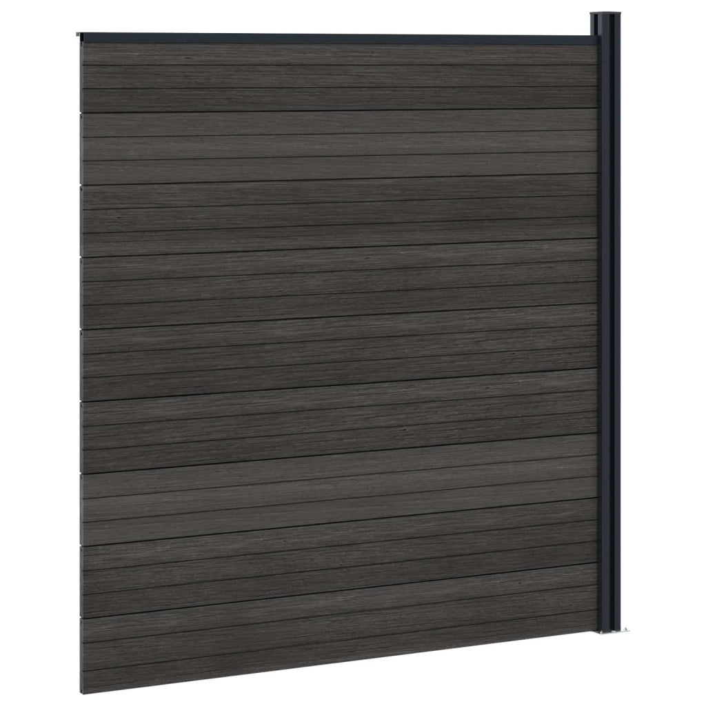 Set di Recinzione 175 x 186 cm WPC e Alluminio Nero 42039060