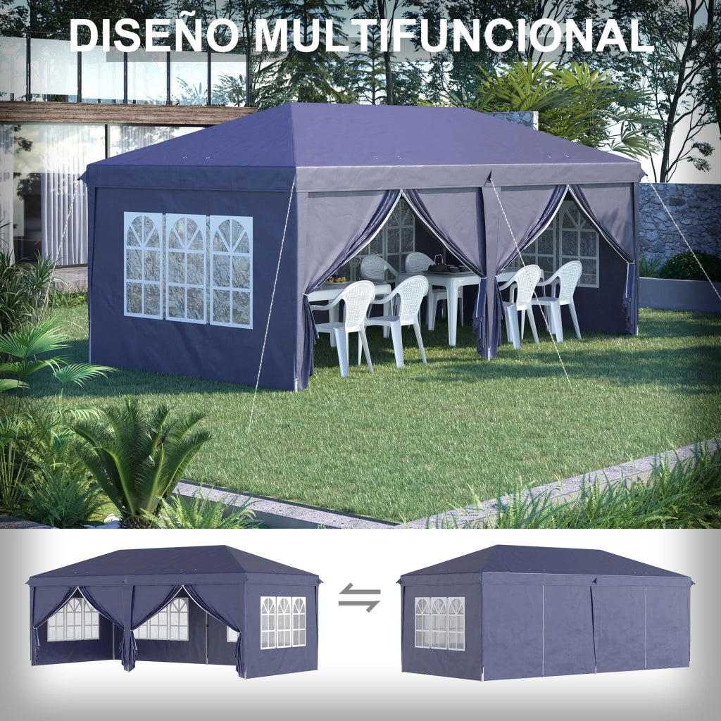 Tenda da giardino pieghevole ¨C zephmum ¨C blu 6x3x2.7 m