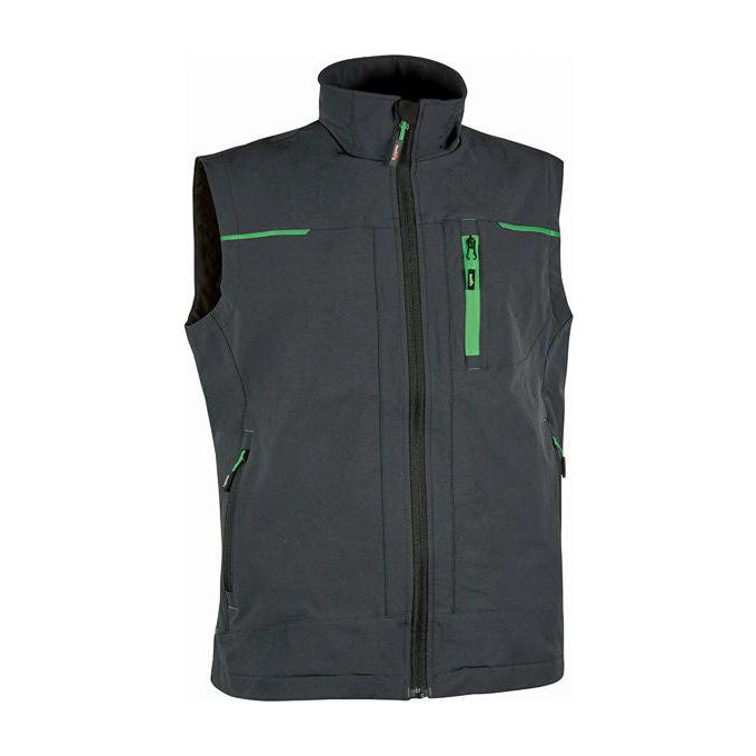 U-Power PE181RL-M Saturn Gilet da Lavoro Uomo Smanicato Idrorepellente Traspirante 90% Nylon 10% Spandex colore Grigio Verde