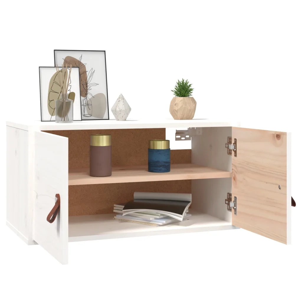 Pensili 2 pz Bianchi 60x30x30 cm in Legno Massello di Pino cod mxl 33254