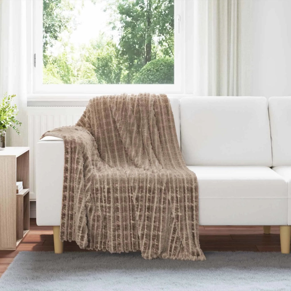 Coperte da Pile 6 pz Cammello 150 x 130 cm Panno
