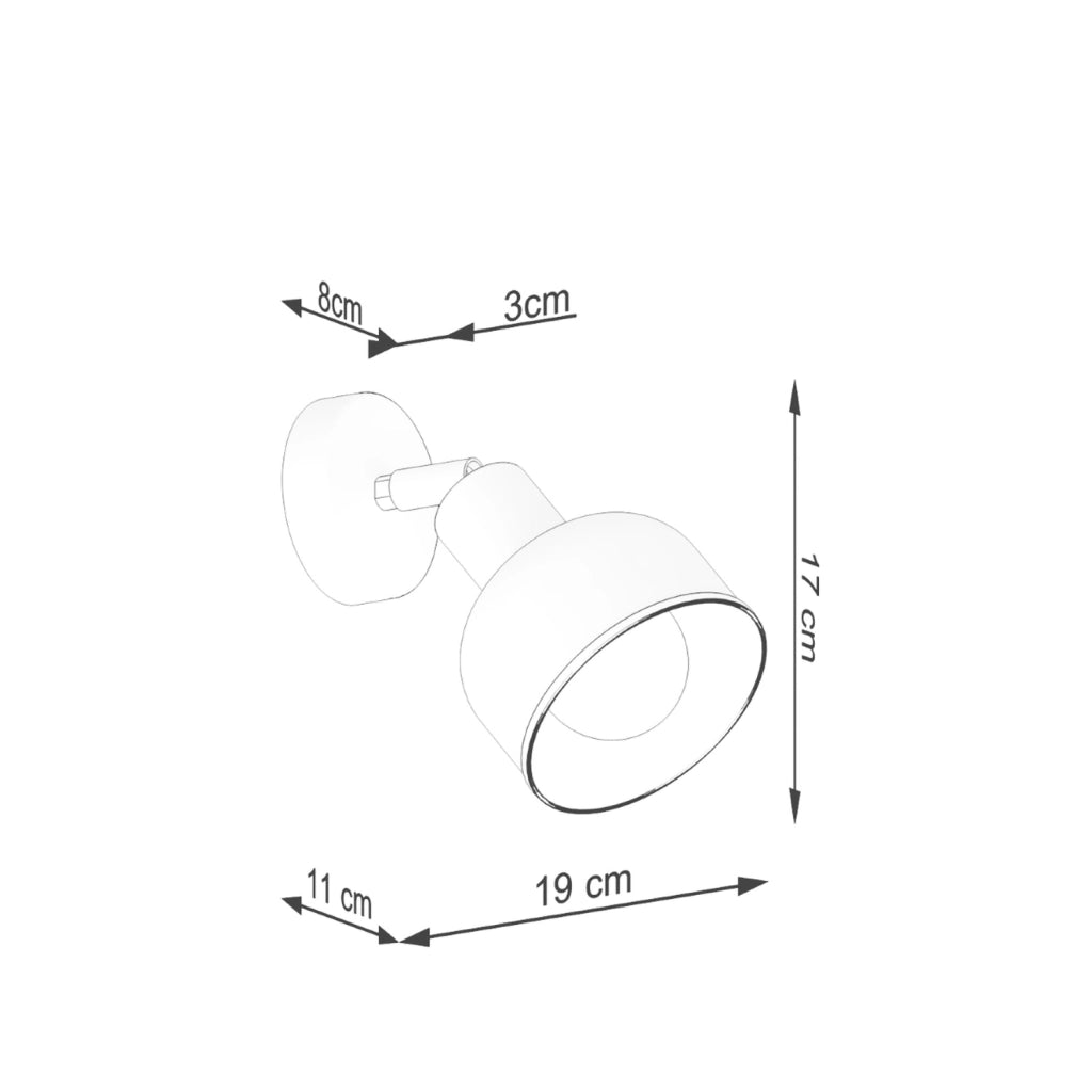 Applique KORSSO nera cupola tonda lettura E27 15W Pure Lume