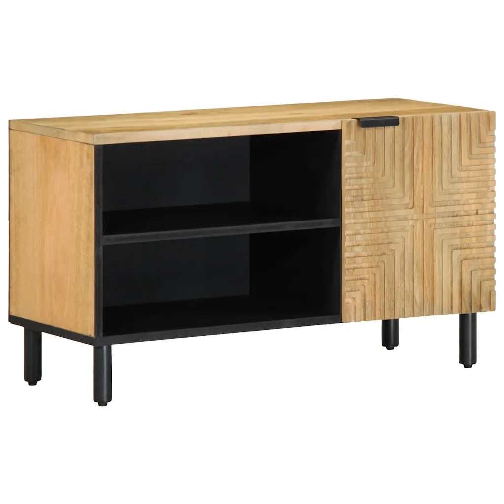 Mobile Porta TV Marrone 80x31,5x46cm in Legno Massello di Mango
