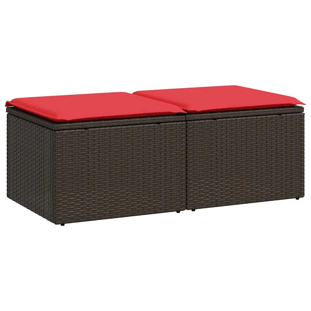Set Divano Giardino 4 pz con Cuscini Marrone Polyrattan Acacia