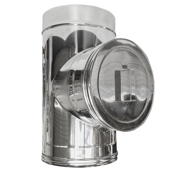 Canna fumaria parete doppia coibentata inox elemento ispezione   dn 150/200