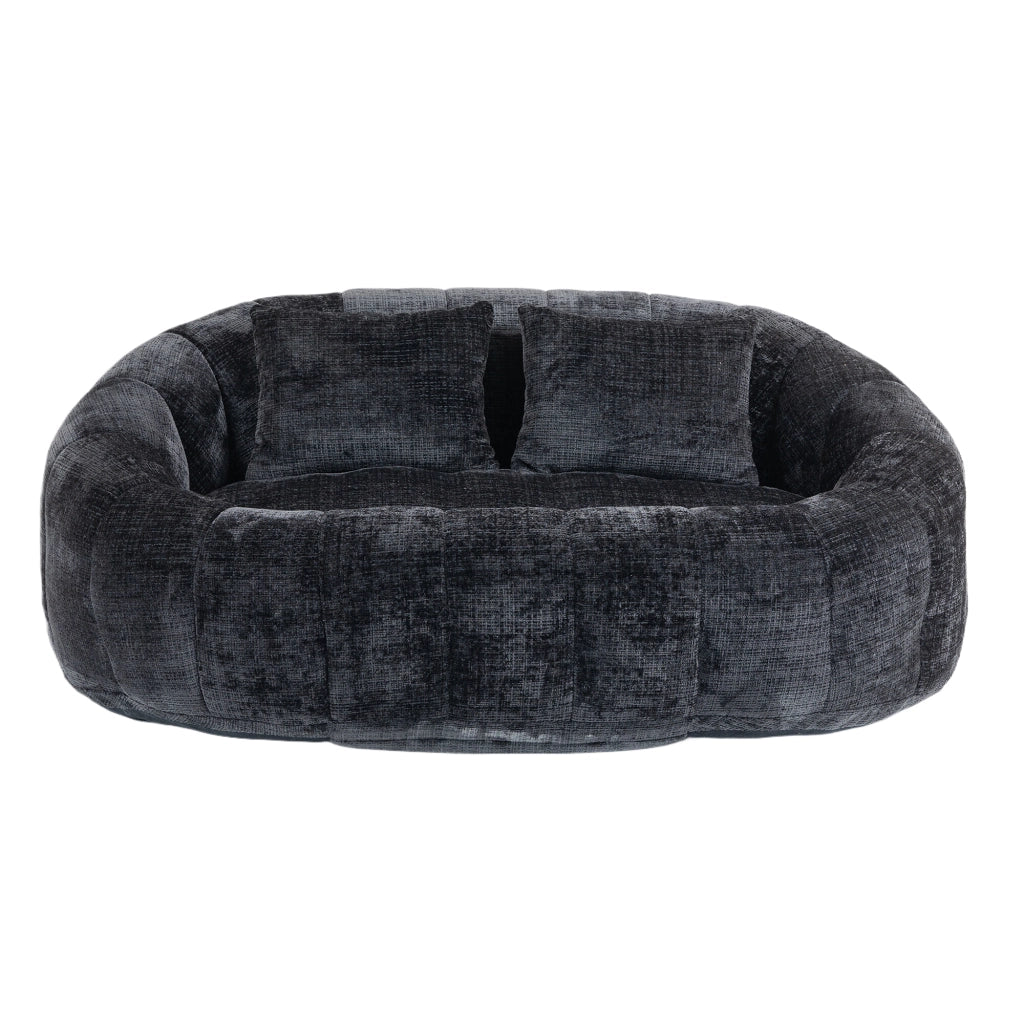 Divano Pouf Sacco Lounge ¨C MINIMAL ¨C Nero Chenille, Adulti e Bambini