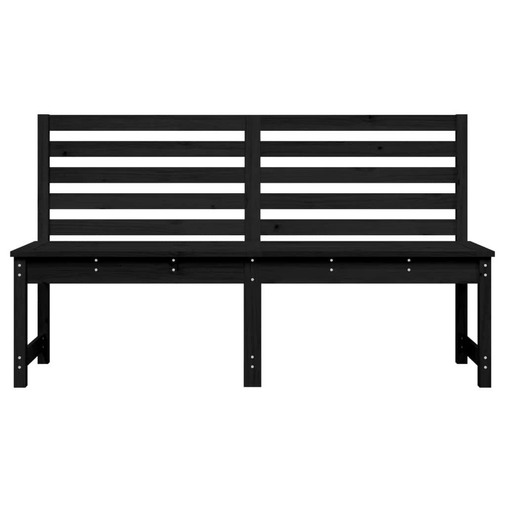 Panca da giardino mobili da esterno terrazza nera 157,5 cm legno di pino massiccio 02_0011753