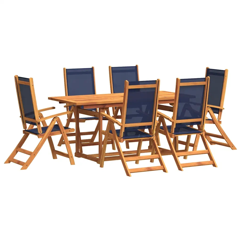 Set Pranzo da Giardino 7pz Legno Massello di Acacia e Textilene 3279311