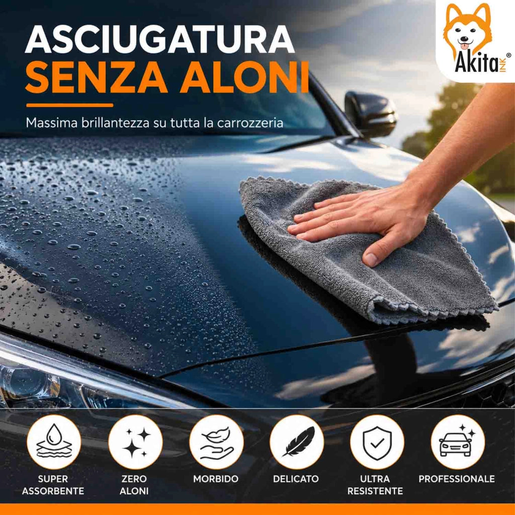 Akitaink 3 Panni in Microfibra Esterno Auto 40x60 cm
