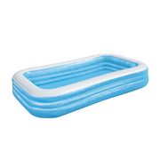 Trade Shop - Piscina Gonfiabile Rettangolare 305 X 183 X 56 Cm Giardino A 3 Anelli Family 54009 -