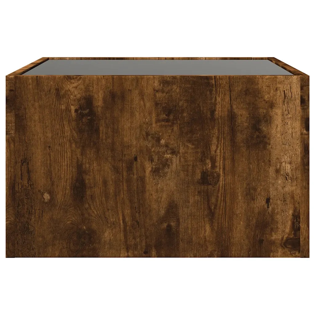 vidaXL Tavolino da Salotto con LED Infinity Rovere Fumo 50x50x30 cm