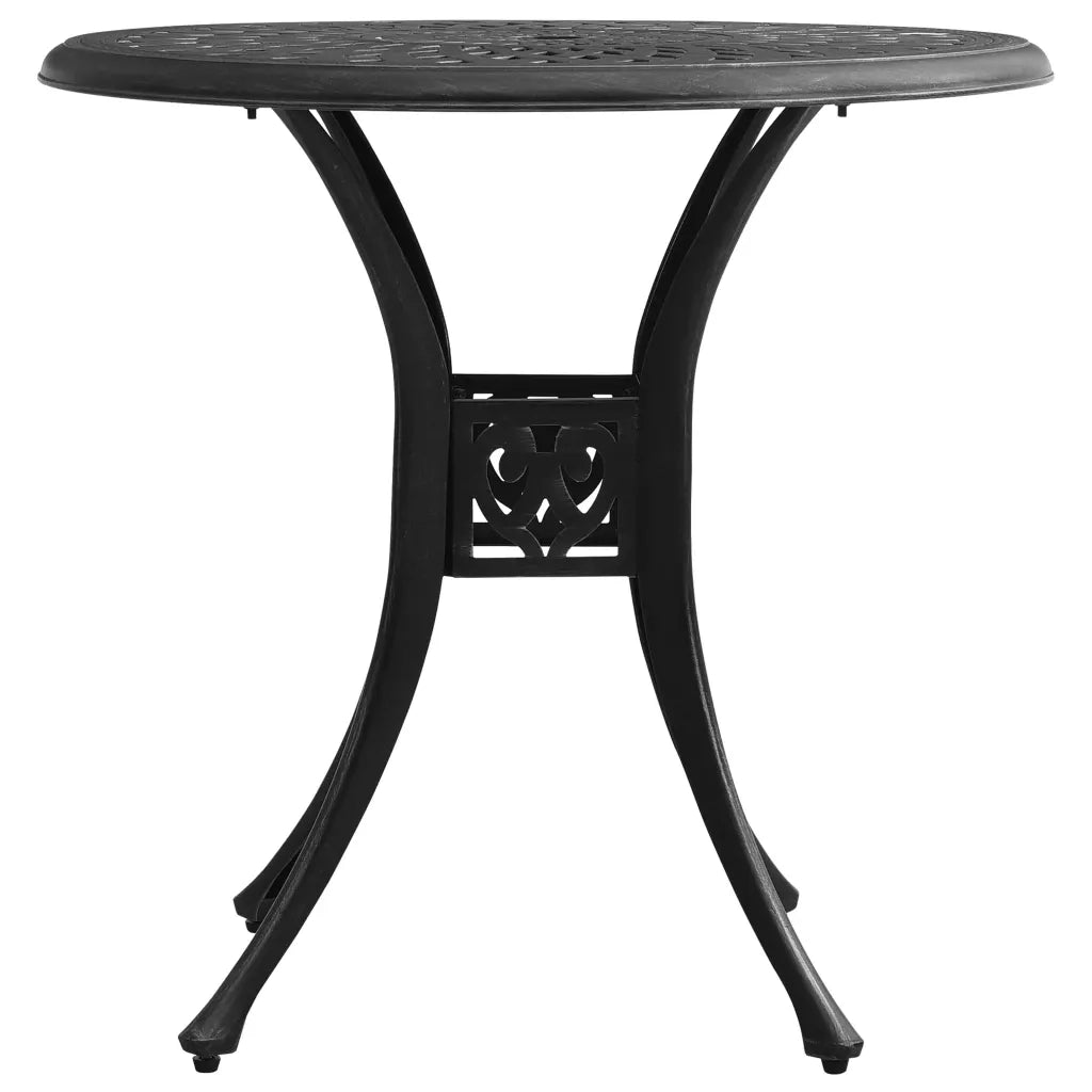 Tavolo da Giardino Nero 78x78x72 cm in Alluminio Pressofuso 315583