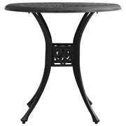 Tavolo da Giardino Nero 78x78x72 cm in Alluminio Pressofuso 315583