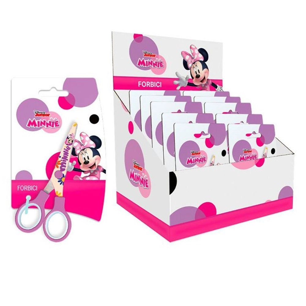 Trade Shop - Set 24pz Forbici Scuola Decoro Minnie Per Scuola Tempo Libero Cancelleria Bambine 961518 -