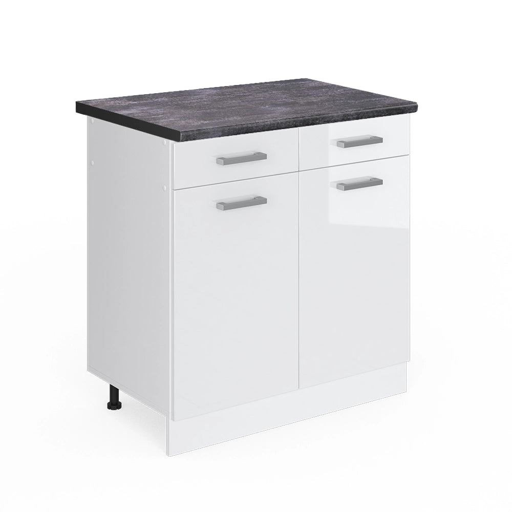 Vicco Mobiletto base per cucina Bianco lucido 80 cm , PL Antracite