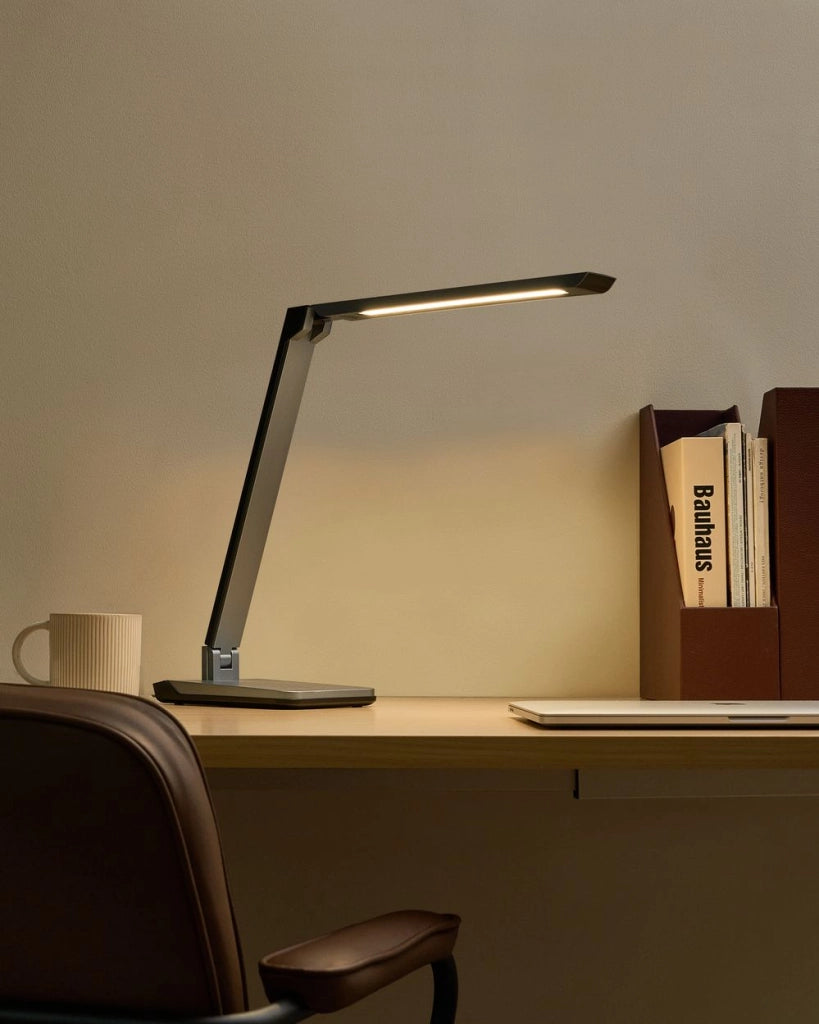 Lampada da scrivania a LED Materiale sintetico grigio Luminosità e colore regolabili Dimmer Casa Ufficio