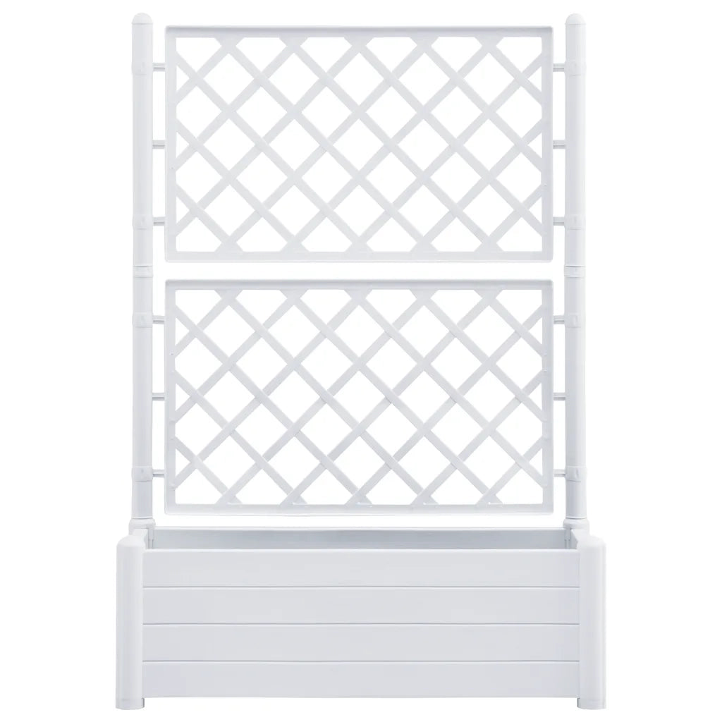 Fioriera da Giardino con Graticcio 100x43x142 cm PP Bianco 313983