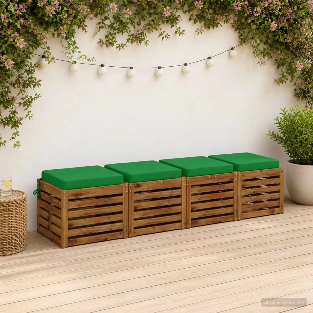 Cuscini per Sedia in 4 Pezzi SOEST 4 pz 100% Poliestere Verde 944489