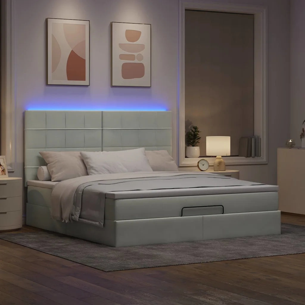 Struttura Letto Pouf con Materassi 180x200 cm Velluto 3314336