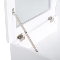 Camerino Design Scandinavo Tavola Da Trucco Multi-rangements Miroir Pieghevole 60L x 50l x 86H cm Pino E MDF Bianco