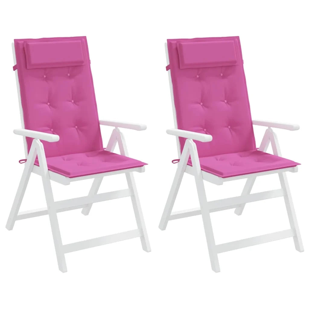 Cuscini per Sedia con Schienale Alto 2pz Rosa in Tessuto Oxford 361934