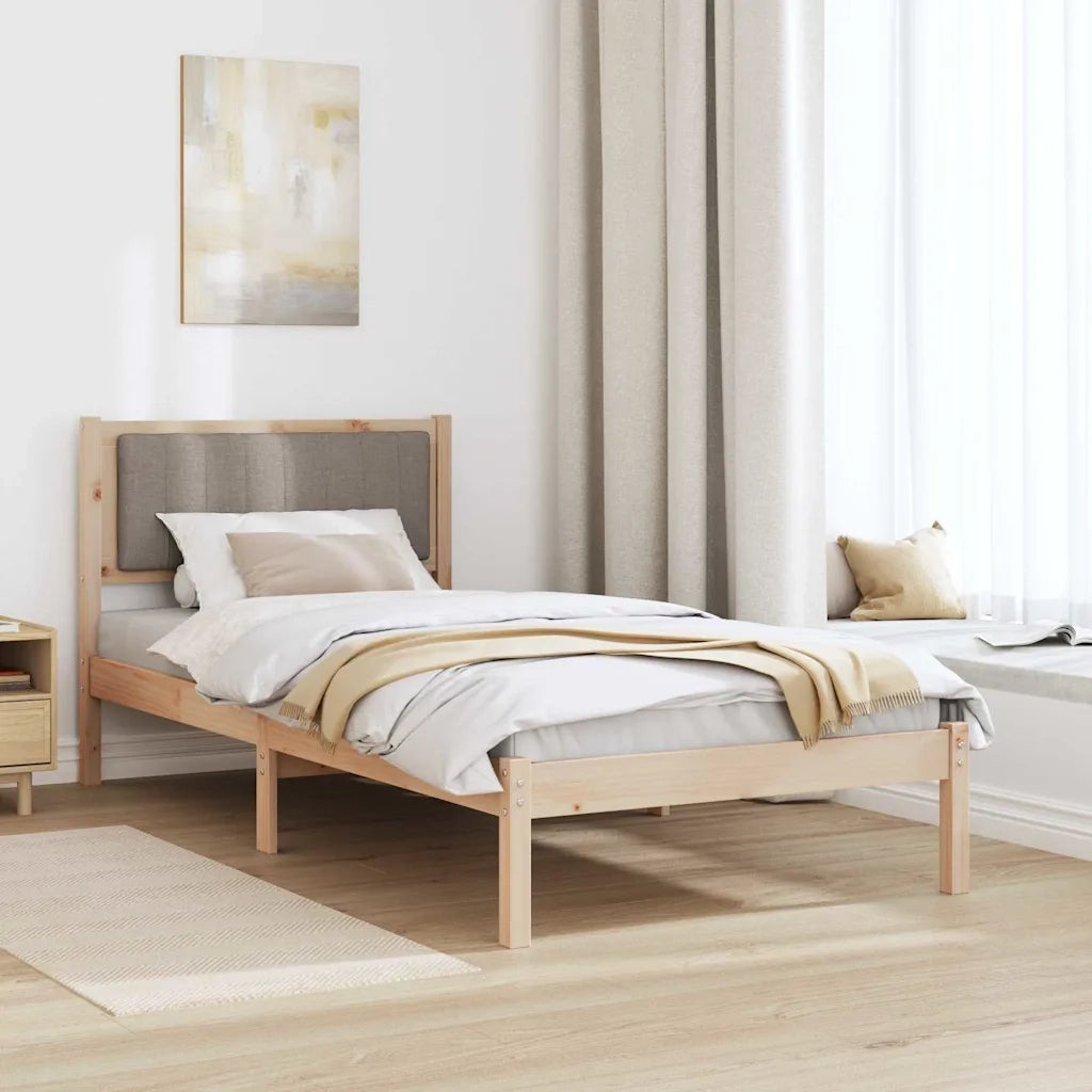 Letto con Testiera Rivestita Talpa 90 x 190 cm Pino massello 878297