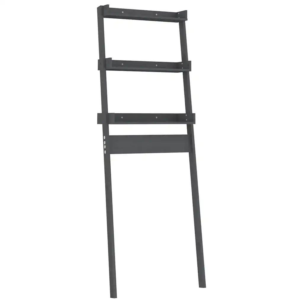Rastrelliera da Bagno Grigia 63,5x32x179 cm Legno Massello Pino