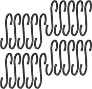 20 pezzi di grappolo a S da 7 cm, nero, grappoli a S, grappoli in alluminio per cucina, grappoli a S a forma di S, carichi pesanti, grappoli metallici, grappoli multifunzionali per appendere jeans, piante e vasi