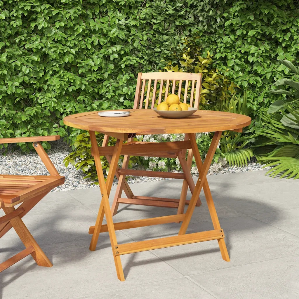 Tavolo da Giardino | Tavolino da esterno Pieghevole ? 90x75 cm Legno Massello Acacia