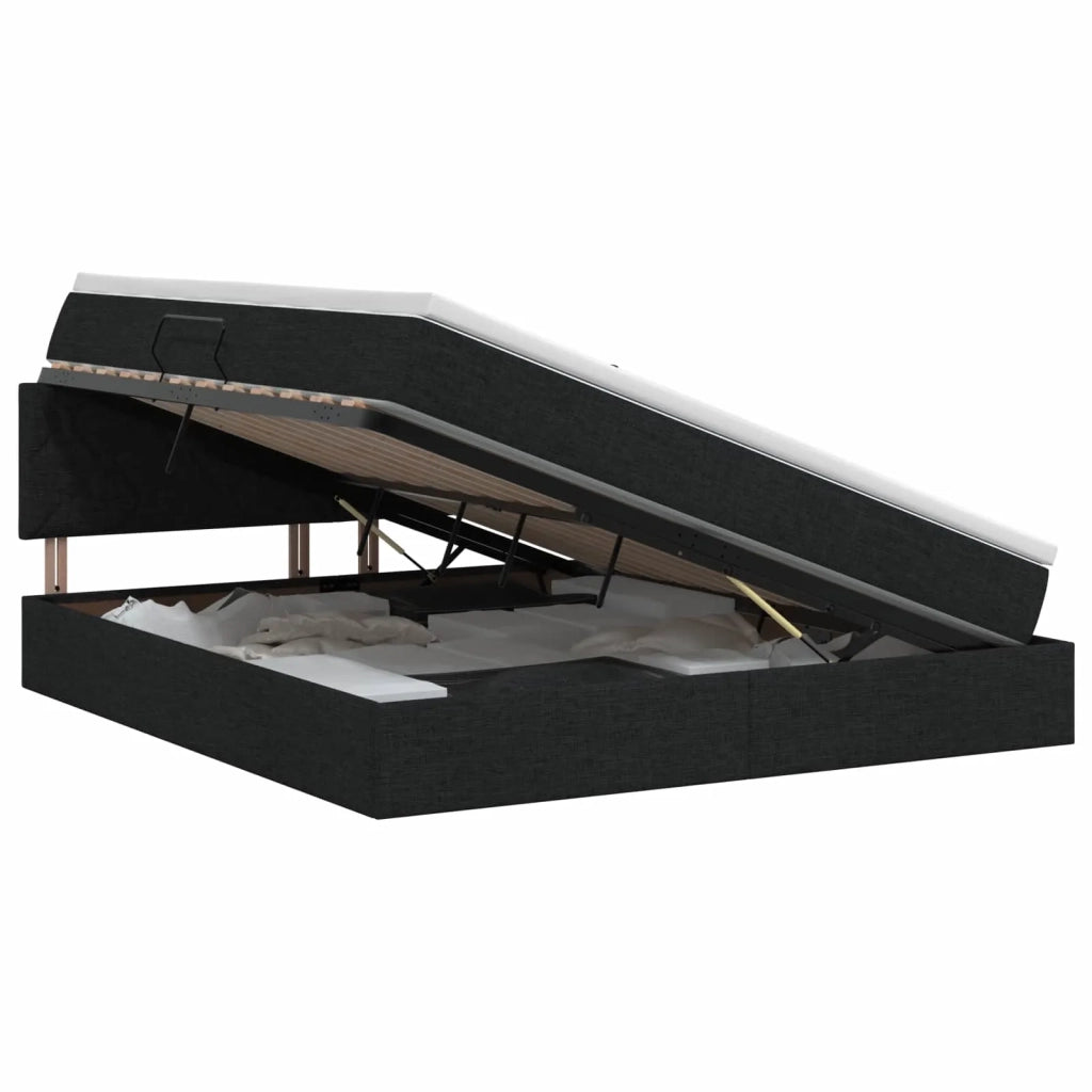 Letto con contenitore e materasso Nero 140 x 190 cm Velluto 3458684