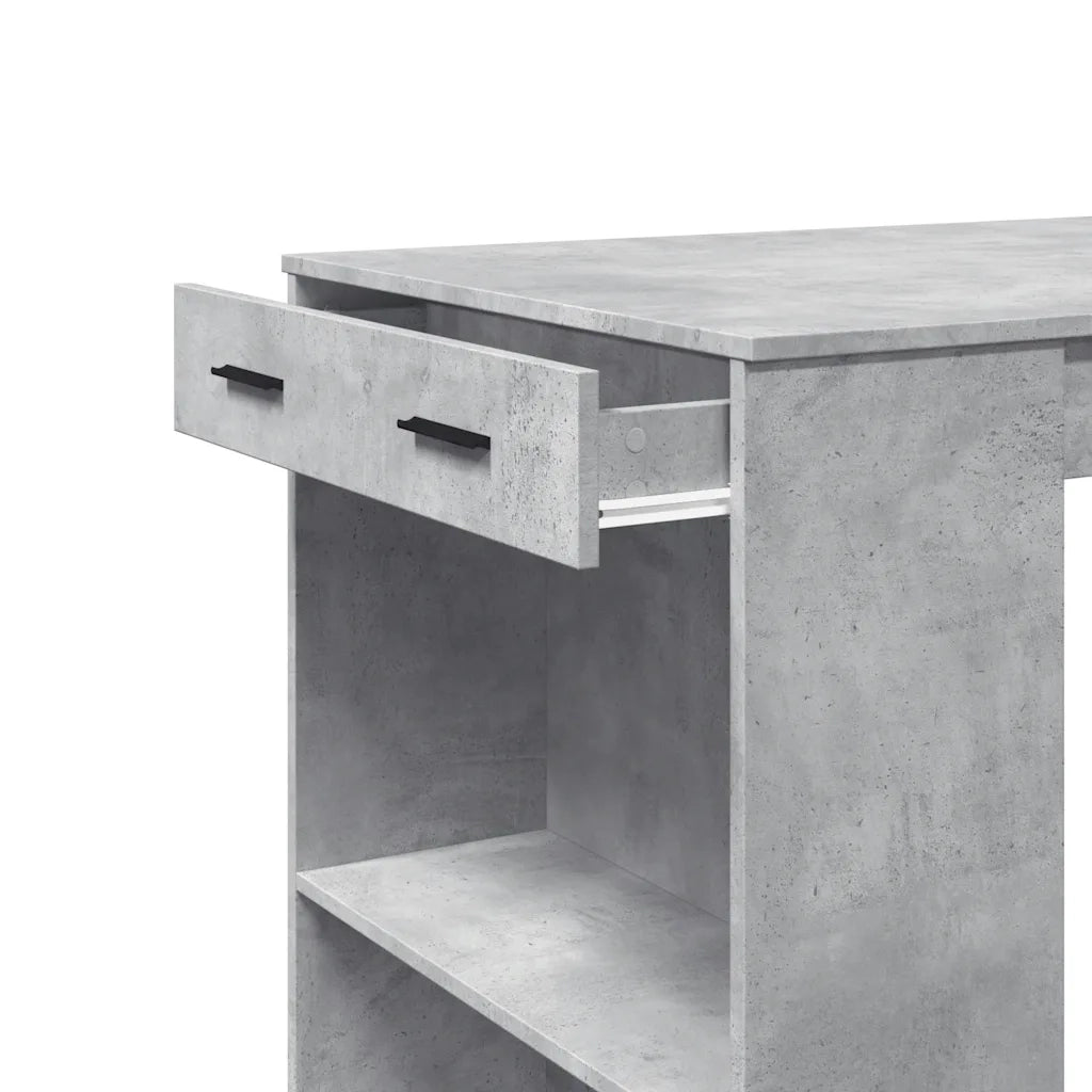 Tavolo da Bar Grigio Cemento 102x70x103,5 cm in Truciolato