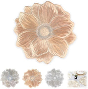 4 placemats creativi in PVC con fiori - impermeabili e oleofobi, 38x38 cm tappeti antiscivolo per tavola per uso in sala da pranzo, cucina e all'aperto, resistente al calore, disegno lavabile per decorazione primaverile e quotidiana (rosa dorato)