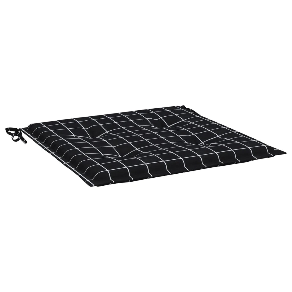 Cuscini per Sedia 6 pz Motivo a Quadri Nero 50x50x4cm Tessuto 361082
